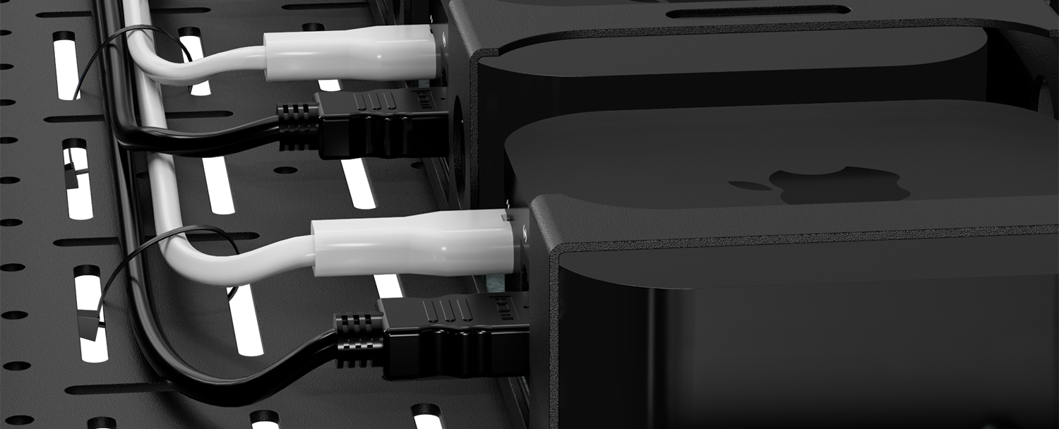 cable management on modular device testing shelf for test labs (desktop image)
